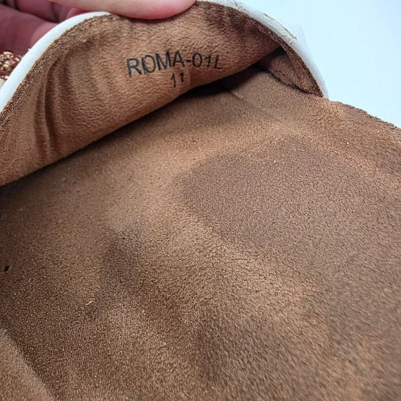 Alexis Bendel‎ White Chain Detail Slide Sandals Comfort Size 11 - Picture 8 of 9